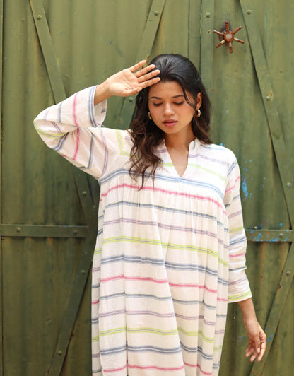 Juniper Handloom Cotton Midi Tier Dress