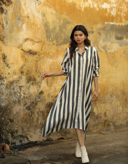 Maeve Handloom Cotton Shirt Dress