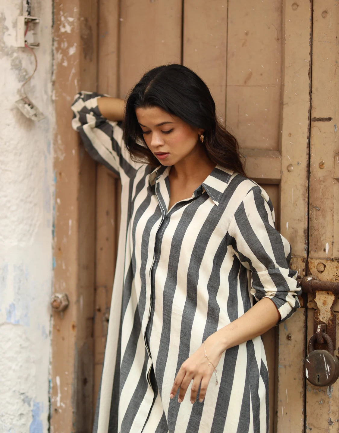 Maeve Handloom Cotton Shirt Dress