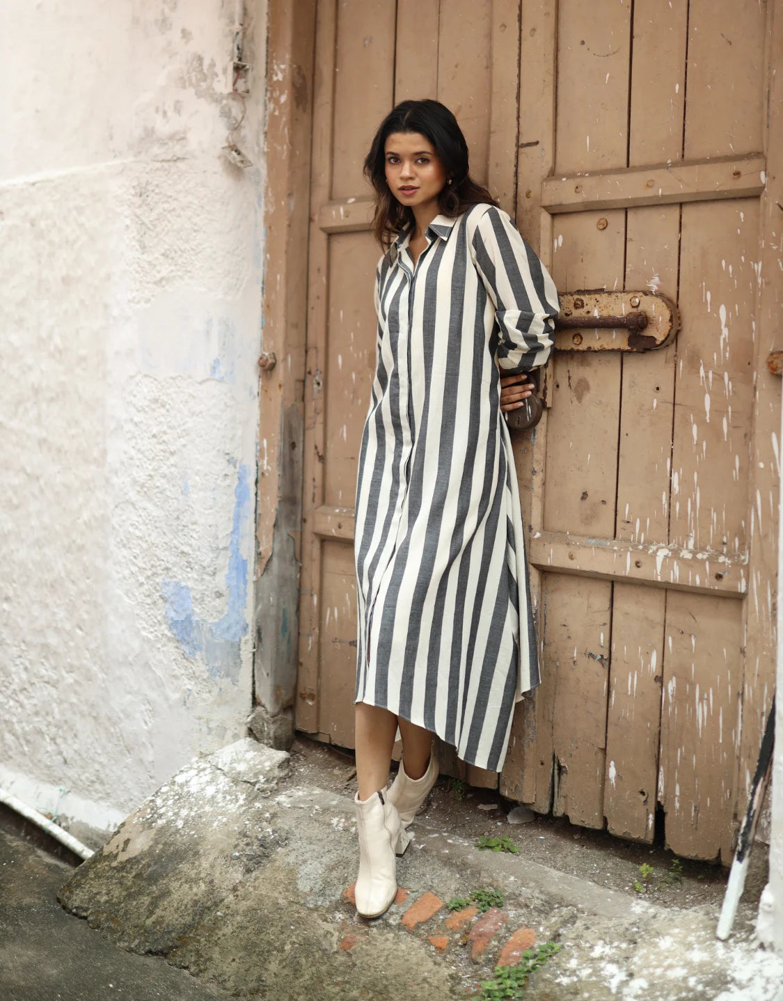 Maeve Handloom Cotton Shirt Dress