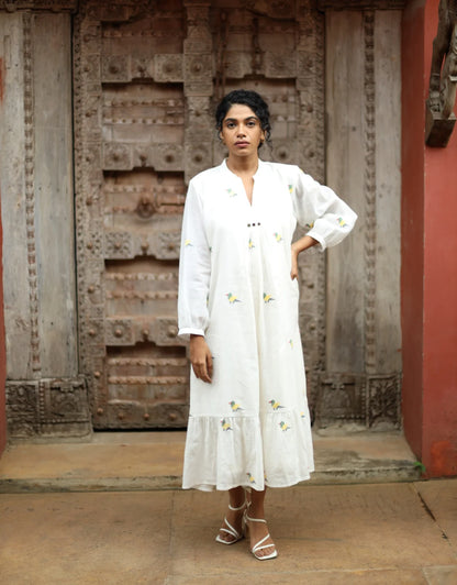 Kiara Jamdani Cotton Calf-length dress