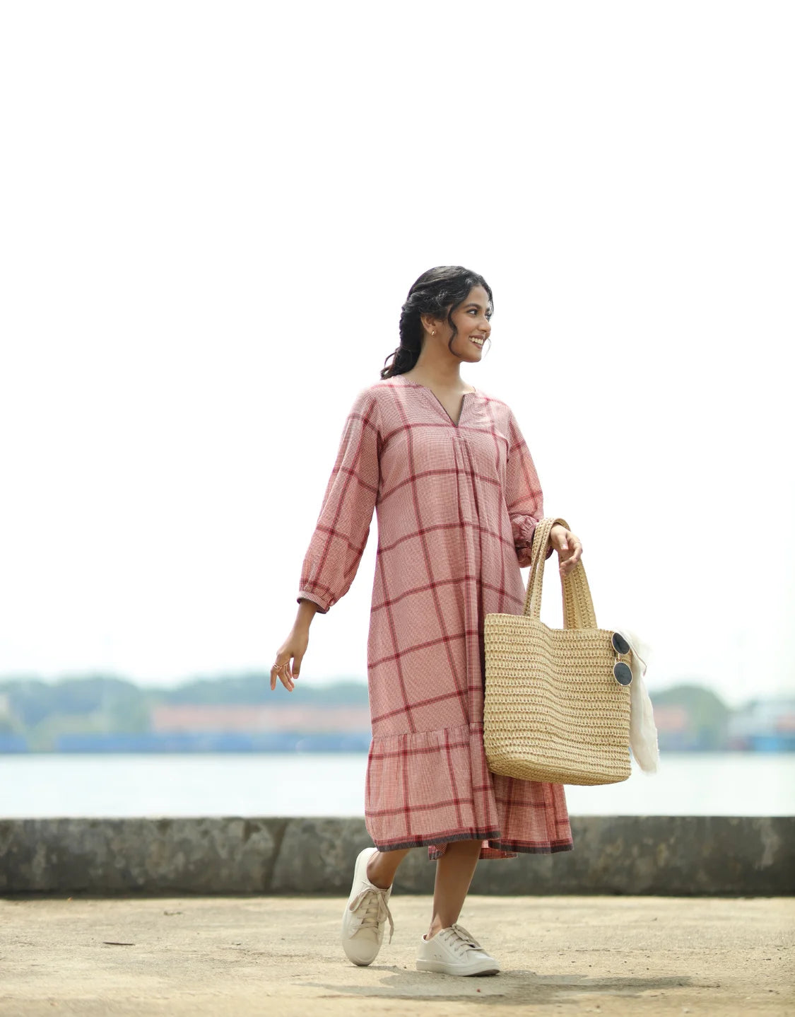 Naomi Handloom Cotton Midi Dress